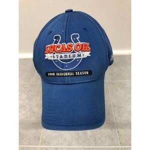 Lucas Oil Stadium Colts Hat Cap 2008 Inaugural Season Blue Strapback NFL Reebok